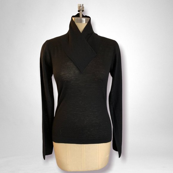 100% superfine Cashmere sweater, Black, size 2 - Picture 1 of 4